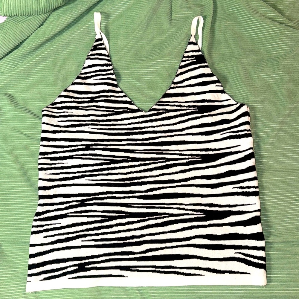 SHEIN Zebra Print Sweater Tank 1X